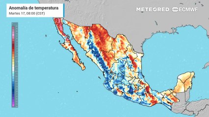 Se prevén temperaturas máximas superiores a 45 °C en los estados de  Baja California, Sonora y Chihuahua