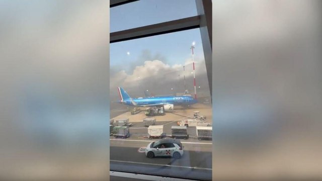 Incendio all'aeroporto di Fiumicino, il video del passeggero
