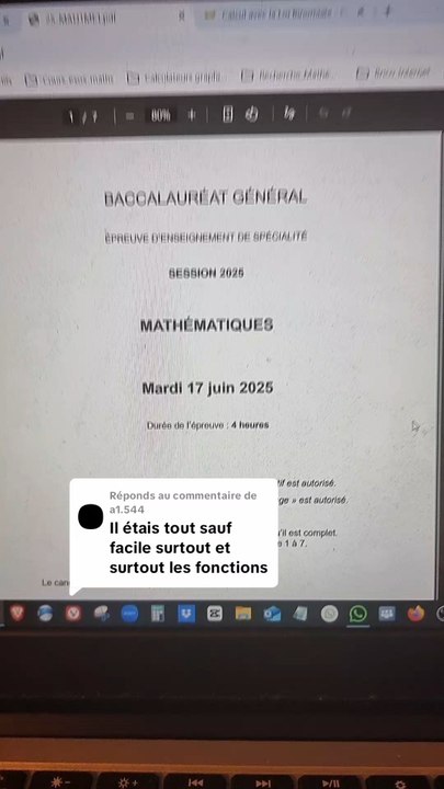 Mon avis sur le sujet du Bac de Maths Métropole tombé le 17/06/25.#bac2025 #bacdemaths #bac #terminale #spemaths