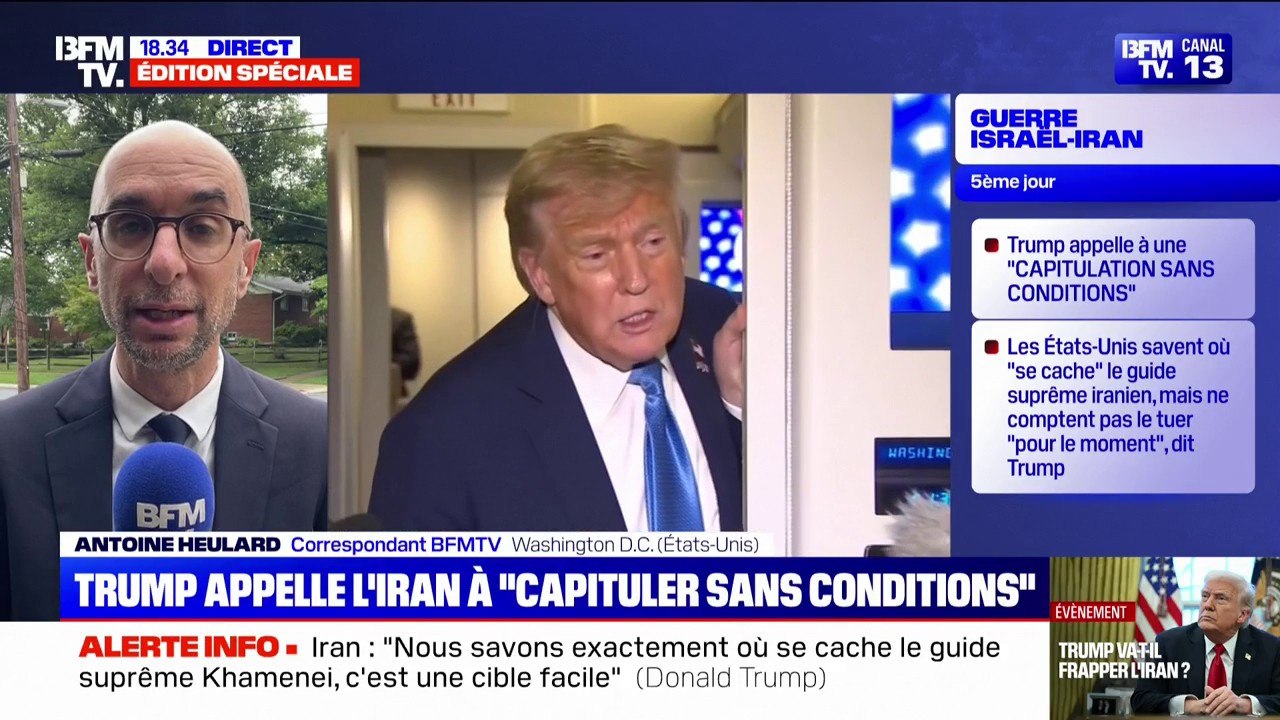 Israël-Iran: Donald Trump affirme que les États-Unis savent où "se cache" le guide suprême iranien, mais ne comptent pas le tuer "pour le moment"
