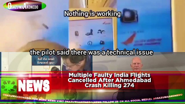 Multiple Faulty India Flights Cancelled After Ahmedabad Crash Killing 274