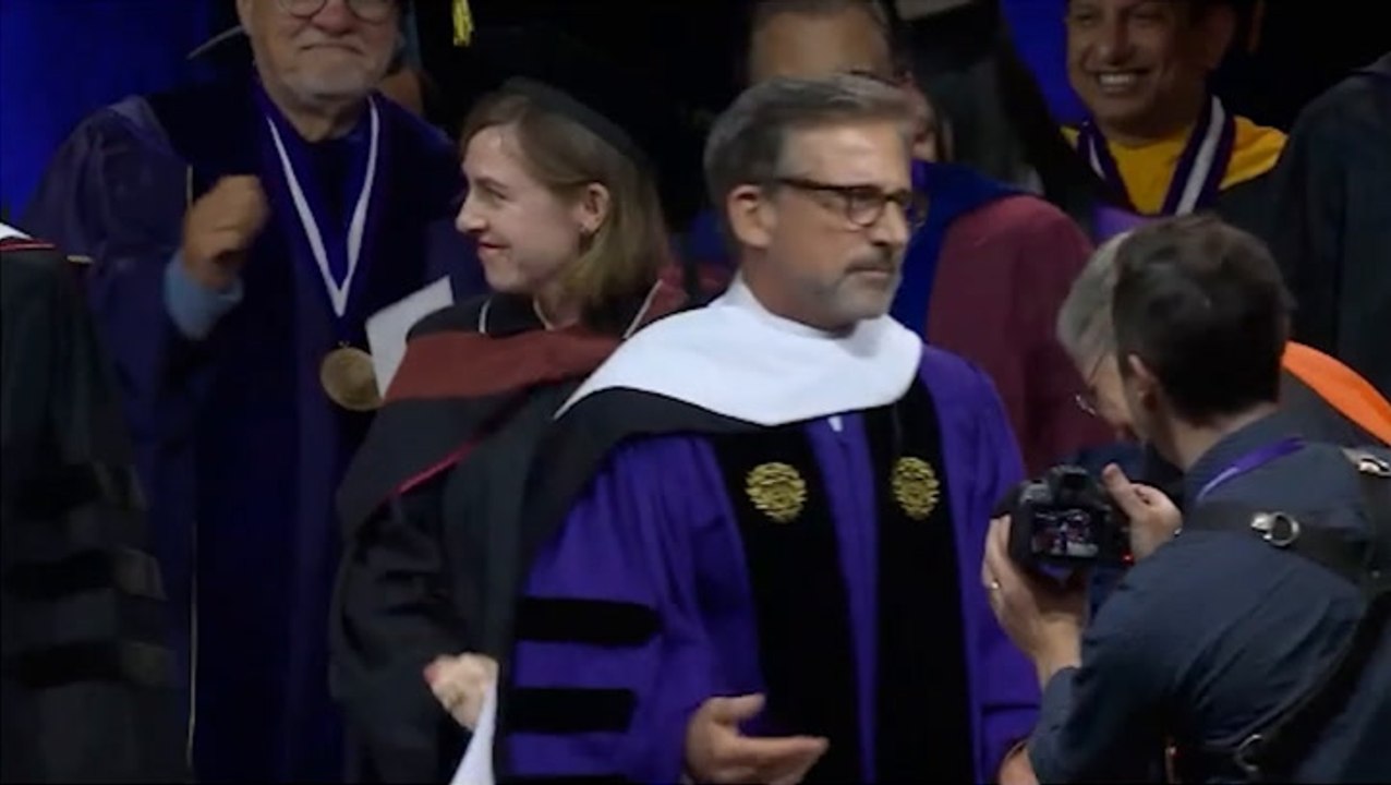 Watch: Steve Carell’s Northwestern University commencement speech turns into a dance party