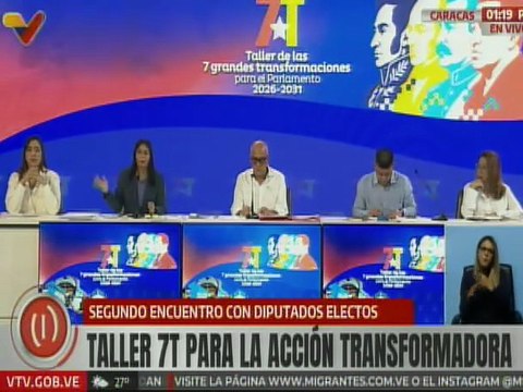 Intervención de la Vicepresidenta Delcy Rodríguez en el Taller 7T para la Acción Transformadora