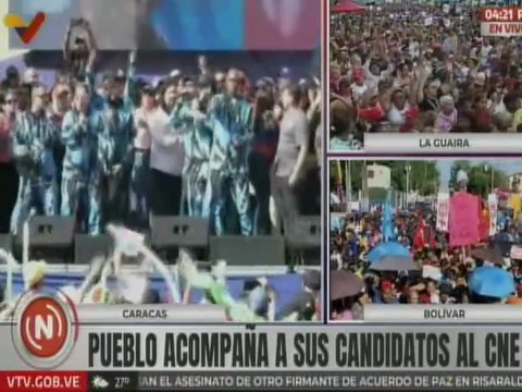 Pueblo de Bolívar acompaña a los candidatos del GPP al proceso de inscripción en el CNE