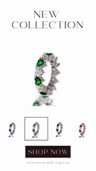 224 custom made stackable alternating heart sapphire and diamond eternity band ring