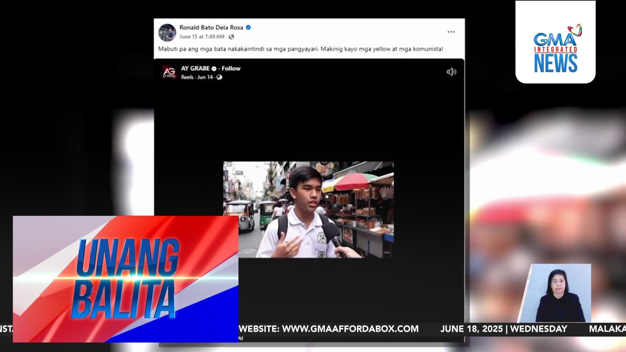 Sen. dela Rosa, nag-share ng A.I.-generated video na tumutuligsa sa impeachment vs. VPSD; sinabing mag-focus sa mensahe nito | Unang Balita