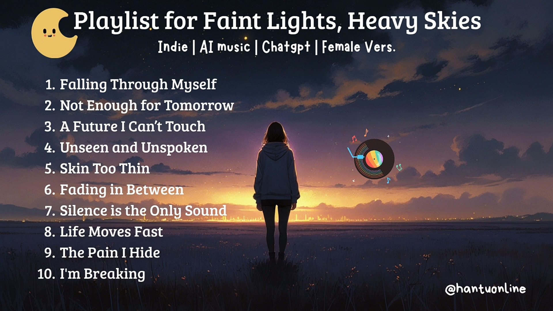⁣Playlist for Faint Lights, Heavy Skies | Indie Song | AI Music | Chatgpt | Female Vers.