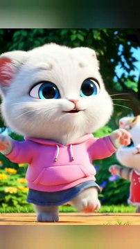 Cute Kitten Dance in Hoodie 😻🎶 | Fun Kids Animation Short #aicat #catdance #cutecat