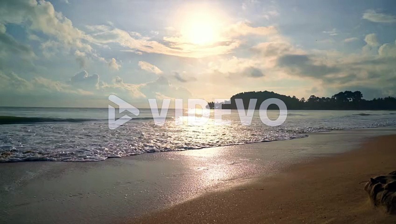 beautiful and empty beach sea at sunrise or sunset time