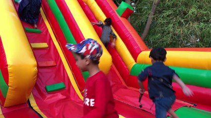 Enjoying the jumping castle