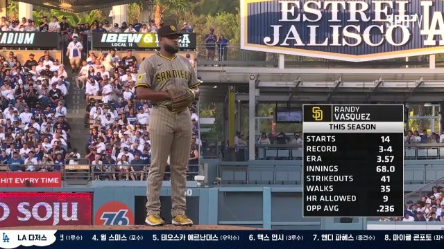 스포츠중계 빠른티비 [MLB] 샌디에이고 vs LA 다저스 하이라이트 2025.06.18 (수) 1110