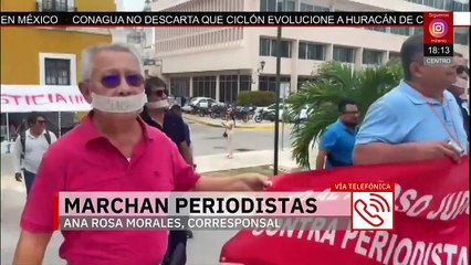 Periodistas de Campeche marchan en apoyo a 'Tribuna' y su exdirector