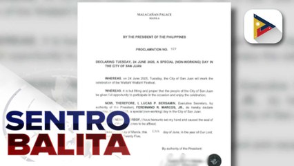 June 24, idineklarang special non-working holiday sa San Juan city kaugnay ng Wattah! Wattah! Festival