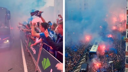 Real Oviedo desata la locura e inundan calles con su afición previo al juego del asecenso en LaLiga