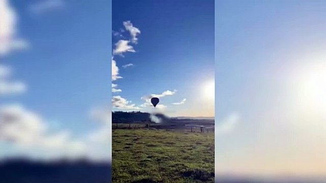 Vídeo chocante mostra pessoas caindo de balão em chamas