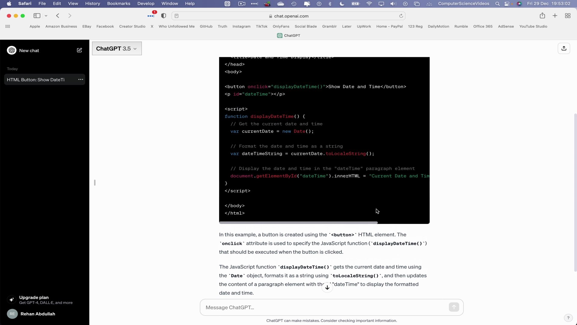 ⁣How to CODE a Button in HTML Using ChatGPT On a Mac / Desktop Computer - Basic Tutorial | New