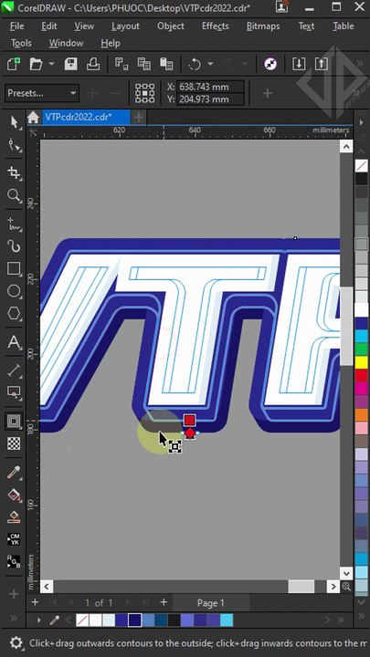 Create a simple and impressive 3D embossed text effect in CorelDraw