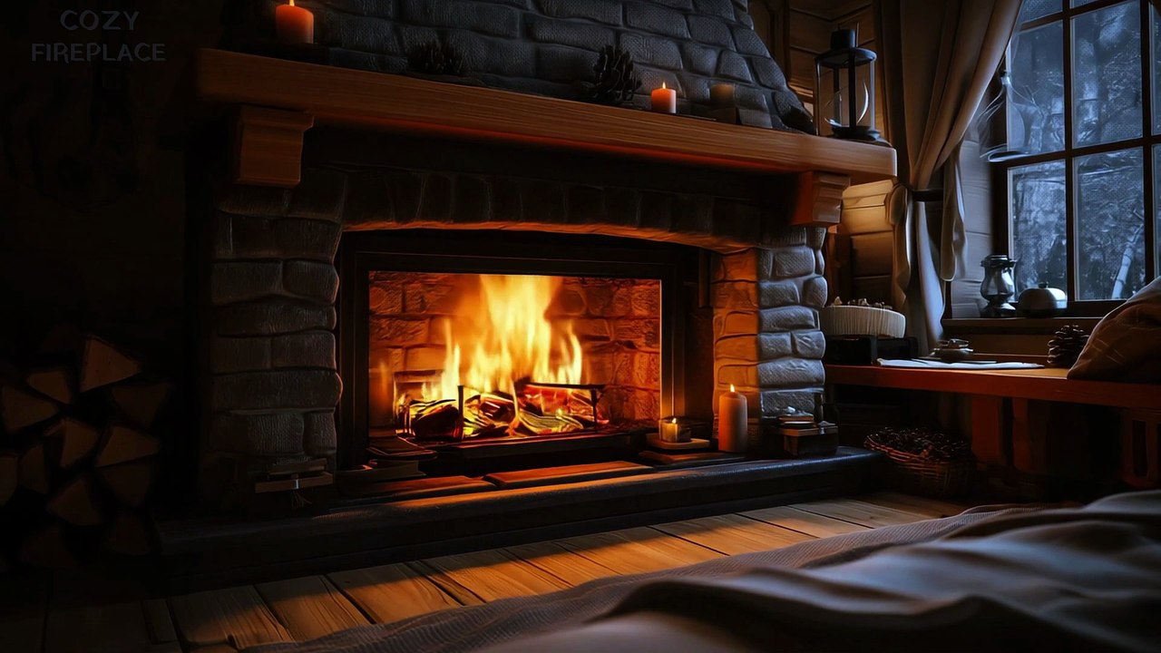 Cozy Fireplace Atmosphere: Soft Crackling Fire Sounds for Deep Sleep and Relaxation