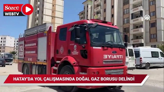 Yol çalışmasında doğal gaz borusu delindi