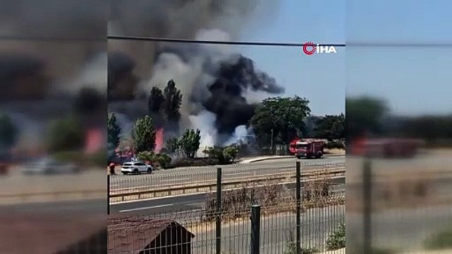Silivri’de ot yangını: Bekçi kulübesi kül oldu