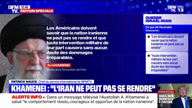 Guerre Israël-Iran: l'ayatollah Khamenei menace les États-Unis de dommages irréparables en cas d'entrée dans le conflit