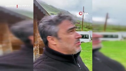 Rize'deki yaylalar Haziran ayında beyaza büründü