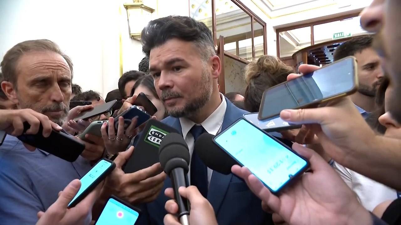 Rufián, tras reunirse con Sánchez: "Le he visto tocado. No sé cuánto tiempo le queda a la legislatura"
