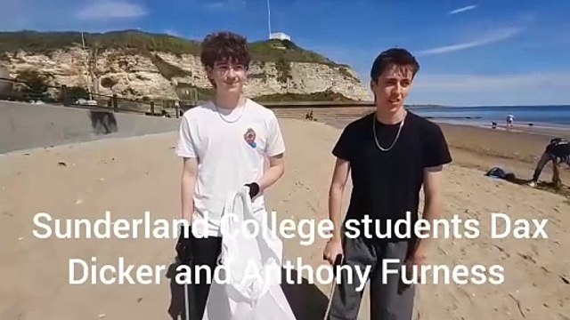 Sunderland teenagers show they care by clearing rubbish from Roker Beach