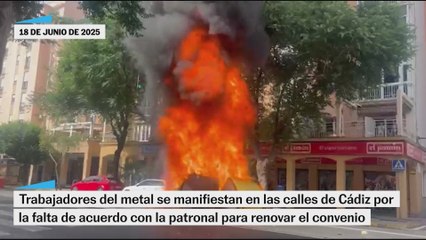 Arden las calles de Cádiz con la huelga de los trabajadores del metal