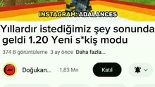 Selam ben adal bugün minecraft 1.20 güncellemesiyle gelen skş modu