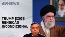 Líder supremo diz que Irã não se renderá após fala de Trump; Marcus Vinícius comenta