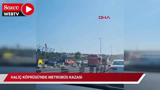 Haliç Köprüsü'nde metrobüs kazası