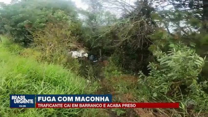 Traficante em fuga perde o controle e cai em barranco