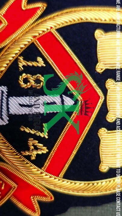 Handmade Badges, Uniforms Badges Patch, Embroidered Bullion Wire Pocket Badges