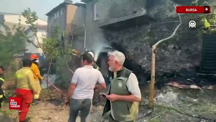 Bursa'da çıkan orman yangınına müdahale