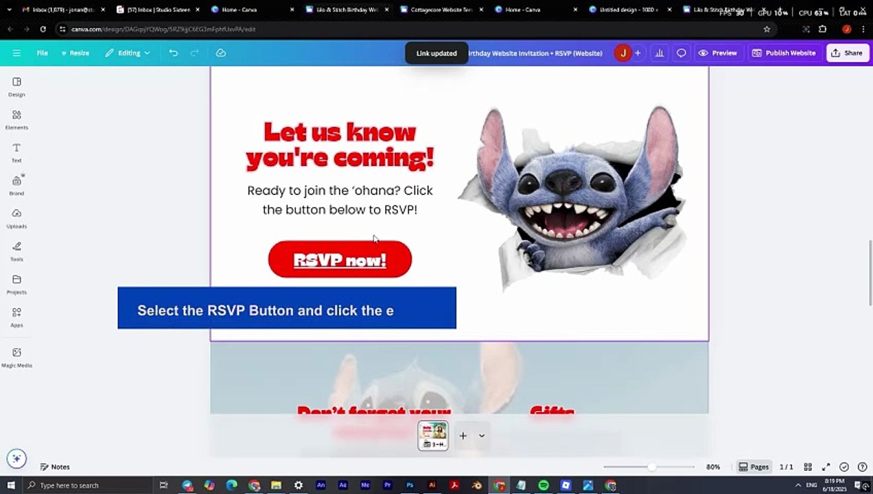 Website Invitation instruction