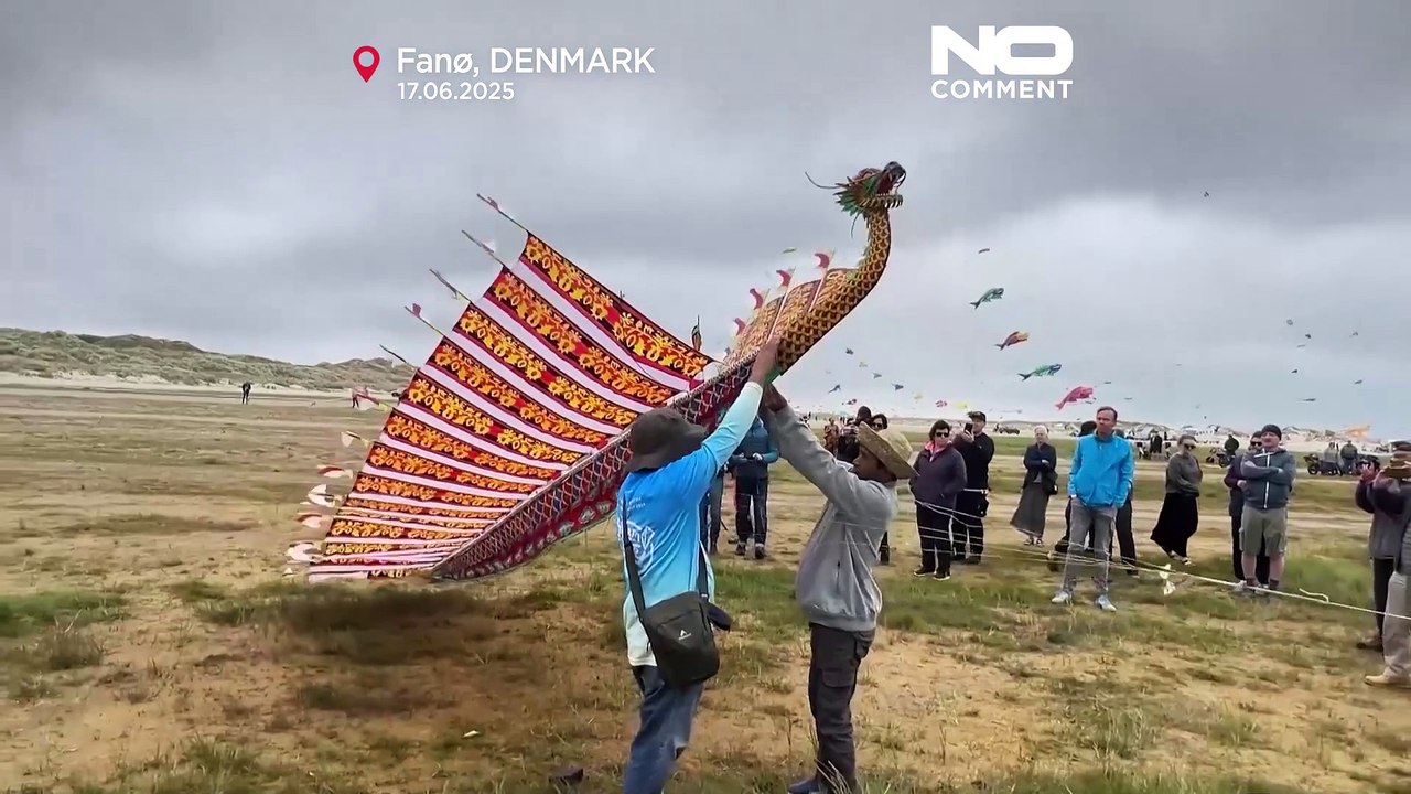 Danimarka'nın Fano Adası'nın semaları Uluslararası Uçurtma Festivali ile renklendi