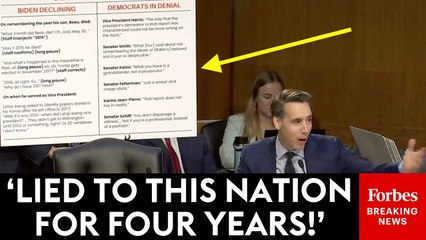 Josh Hawley Brings The Receipts To Directly Accuse Dem Colleagues Of Lying About Biden