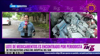 Lote de medicamentos es encontrado por periodista de TN5 Matutino atrás de Hospital del Sur
