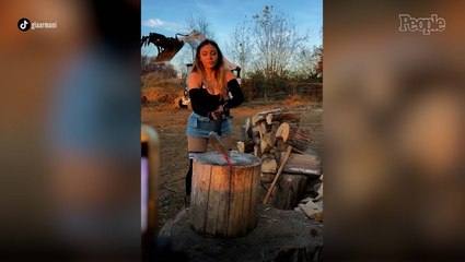 After Surviving Vicious Dog Attack, Model Finds Strength and a New Life in Wood Chopping