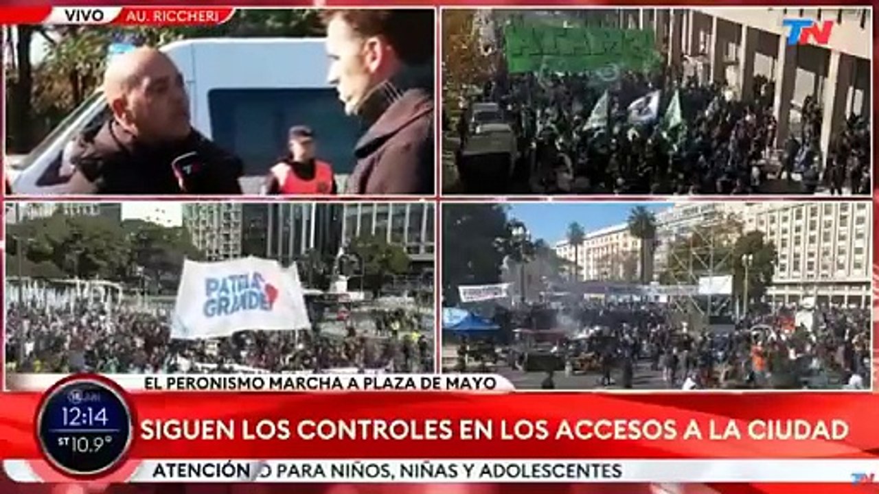 Un militante fue demorado por la Policía en la Riccheri después de haber amenazado de muerte a Javier Milei en un móvil de televisión