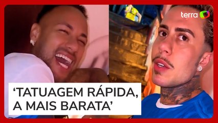 Neymar se diverte com tatuagem de MC Daniel em sua homenagem: ‘Deu errado’