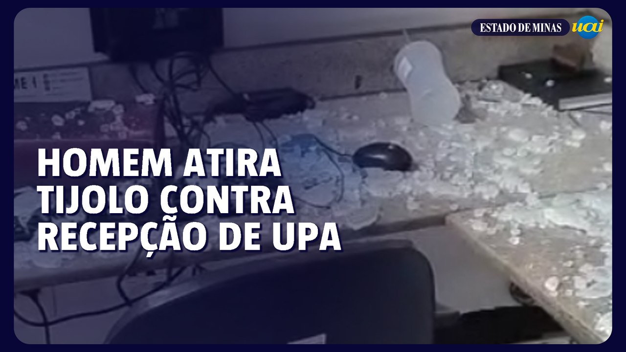 Homem atira tijolo contra recepção de UPA, em Juiz de Fora, por não receber atestado