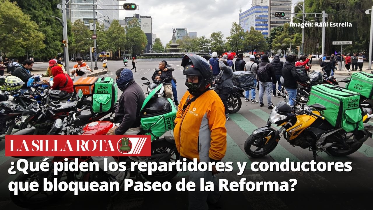 Repartidores de apps bloquean Reforma: Rechazan reforma laboral
