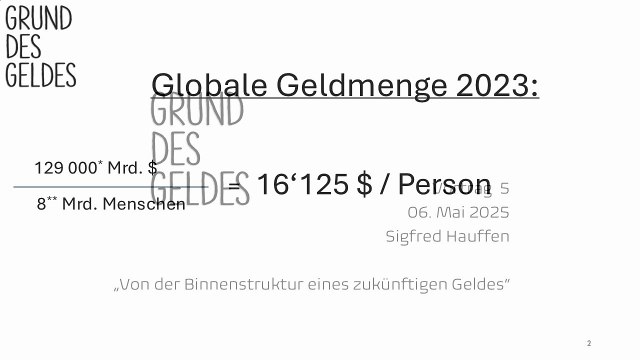 Grund des Geldes - Vortrag 5 - Von der Binnenstruktur eines zukünftigen Geldes
