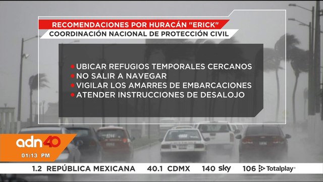 Huracán “Erick” podría llegar a categoría 3 en las próximas horas frente a las costas de Oaxaca