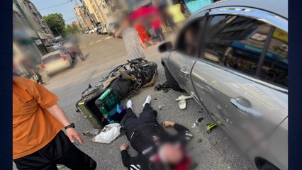 경기 안산 본오동 승용차·오토바이 충돌...1명 다쳐 / YTN