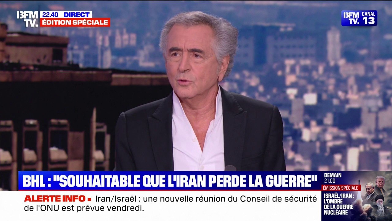 Conflit Iran-Israël: "Il est souhaitable que l'Iran perde cette guerre", affirme Bernard-Henri Lévy, philosophe, auteur de "Solitude d'Israël" (Grasset)