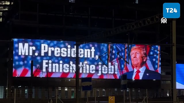 İsrail'de Trump'a "Bay Başkan, işi bitir" pankartı