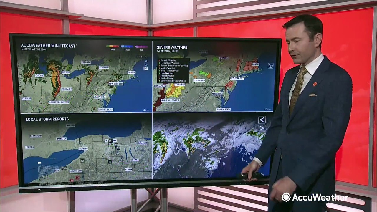 Severe storm threat shifts into the Northeast